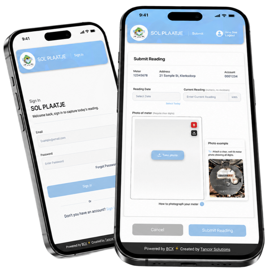 Meter Reading Portal dashboard preview